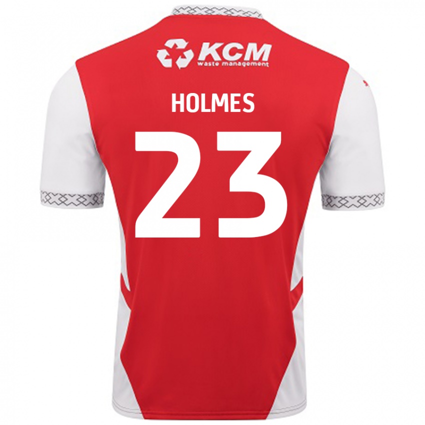 Męski Jack Holmes #23 Czerwony Biały Domowa Koszulka 2024/25 Koszulki Klubowe