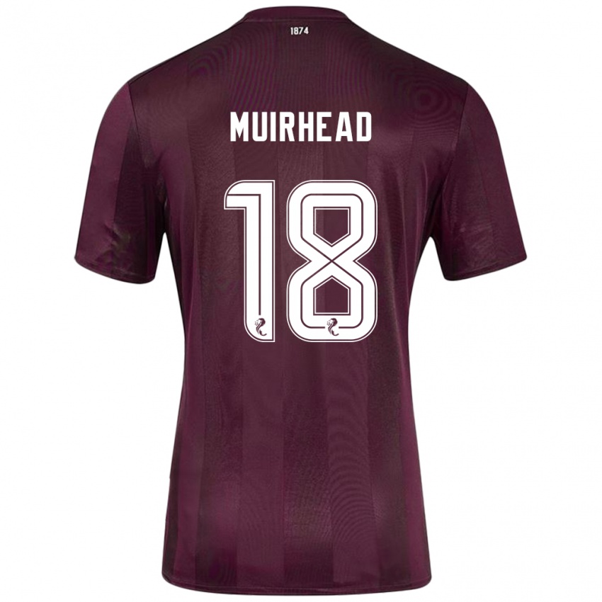 Męski Owen Muirhead #18 Burgundowy Domowa Koszulka 2024/25 Koszulki Klubowe