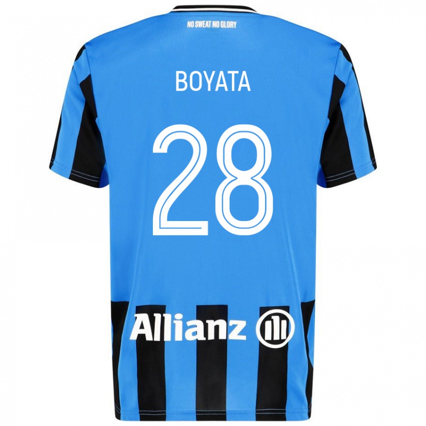 Męski Dedryck Boyata #28 Niebieski Czarny Domowa Koszulka 2024/25 Koszulki Klubowe