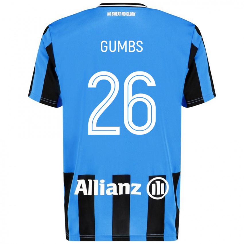 Męski Aisse Gumbs #26 Niebieski Czarny Domowa Koszulka 2024/25 Koszulki Klubowe