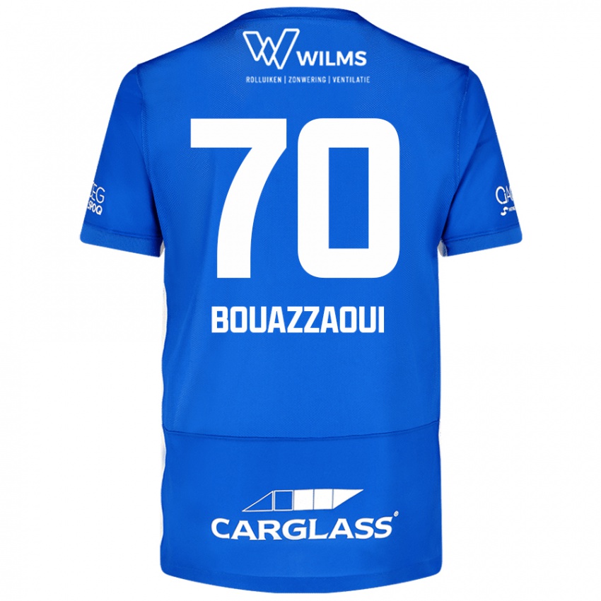 Męski Ilyas Bouazzaoui #70 Niebieski Domowa Koszulka 2024/25 Koszulki Klubowe