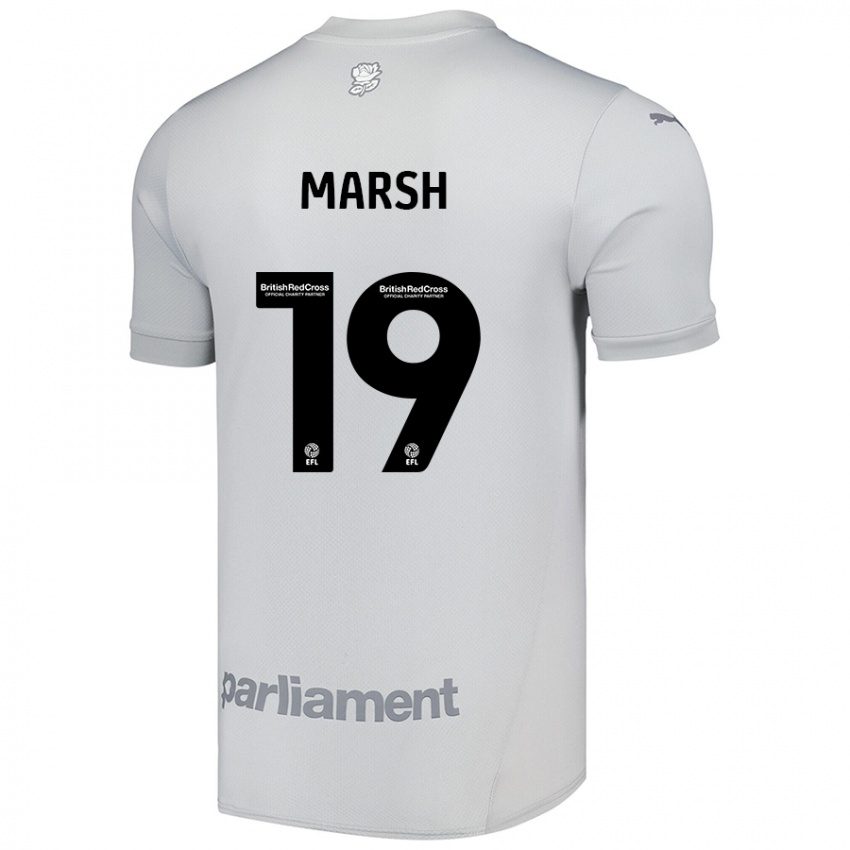 Męski Aiden Marsh #19 Srebrny Szary Wyjazdowa Koszulka 2024/25 Koszulki Klubowe