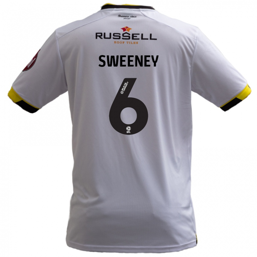 Męski Ryan Sweeney #6 Biały Wyjazdowa Koszulka 2024/25 Koszulki Klubowe