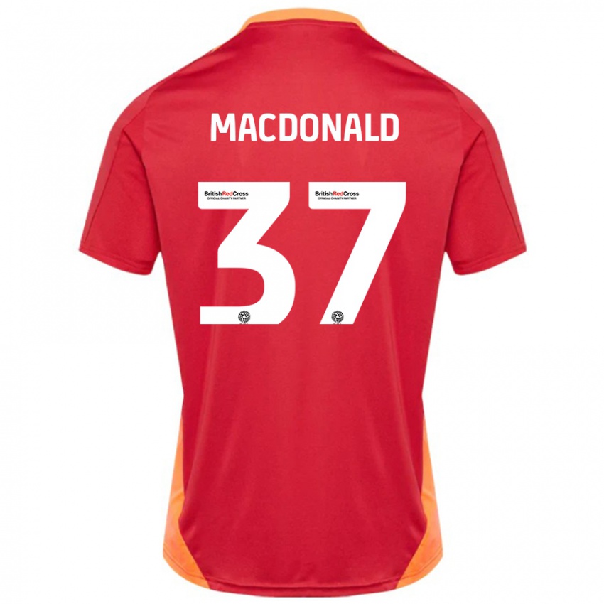 Męski Shaun Macdonald #37 Niebieski Złamana Biel Wyjazdowa Koszulka 2024/25 Koszulki Klubowe