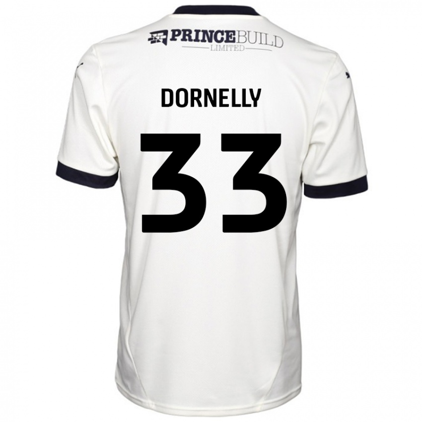 Męski James Dornelly #33 Łamana Biel Czarny Wyjazdowa Koszulka 2024/25 Koszulki Klubowe