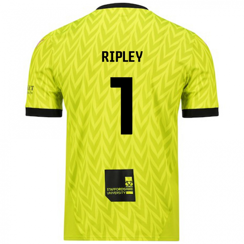 Męski Connor Ripley #1 Fluorescencyjny Zielony Wyjazdowa Koszulka 2024/25 Koszulki Klubowe