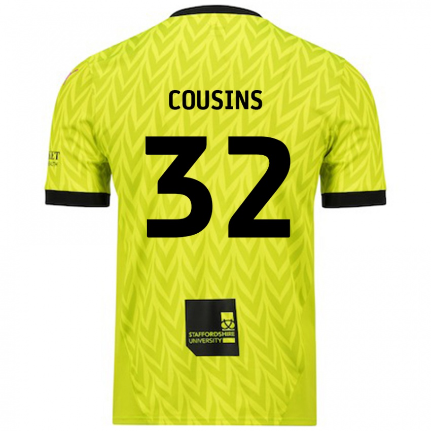 Męski Logan Cousins #32 Fluorescencyjny Zielony Wyjazdowa Koszulka 2024/25 Koszulki Klubowe