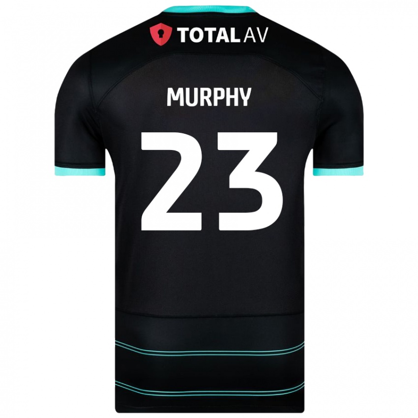 Męski Josh Murphy #23 Czarny Wyjazdowa Koszulka 2024/25 Koszulki Klubowe