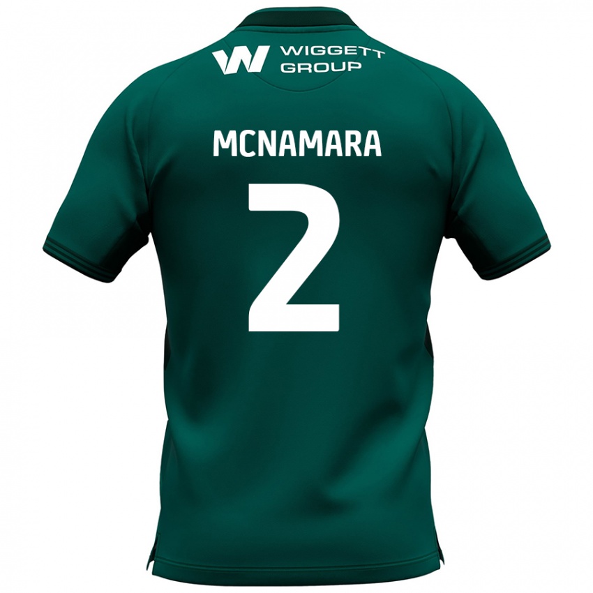 Męski Danny Mcnamara #2 Zielony Wyjazdowa Koszulka 2024/25 Koszulki Klubowe