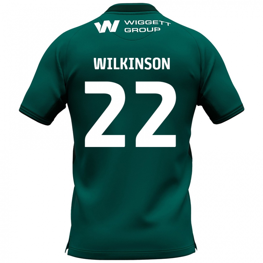 Męski Chloe Wilkinson #22 Zielony Wyjazdowa Koszulka 2024/25 Koszulki Klubowe