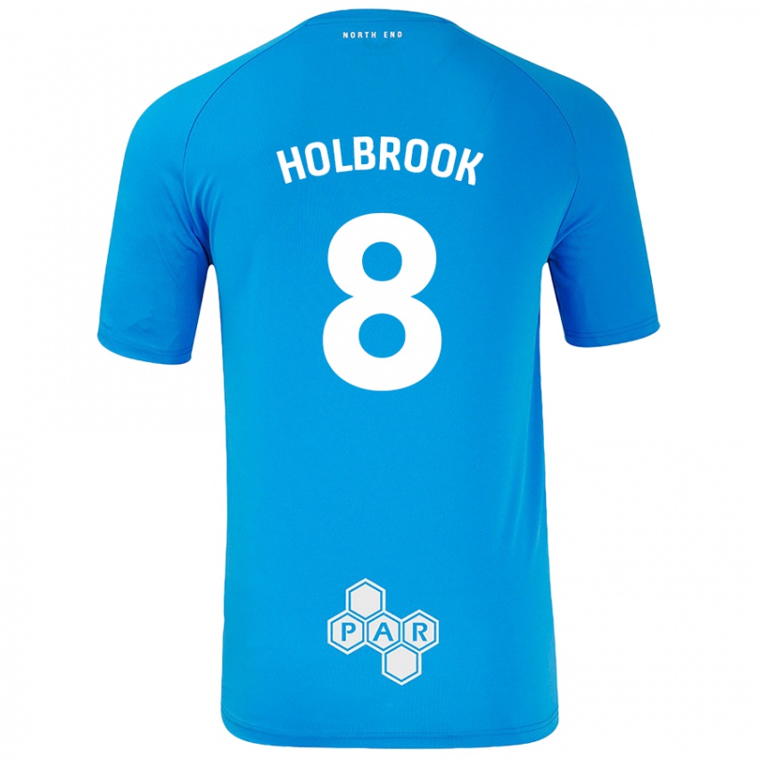 Męski Jess Holbrook #8 Niebieski Wyjazdowa Koszulka 2024/25 Koszulki Klubowe