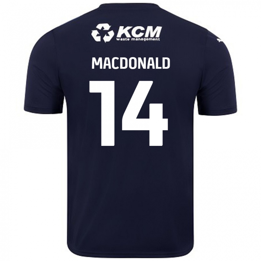 Męski Alex Macdonald #14 Granatowy Wyjazdowa Koszulka 2024/25 Koszulki Klubowe