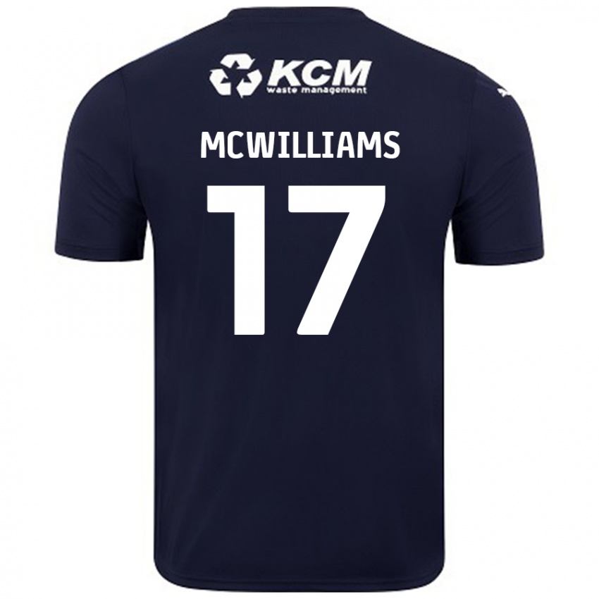 Męski Shaun Mcwilliams #17 Granatowy Wyjazdowa Koszulka 2024/25 Koszulki Klubowe