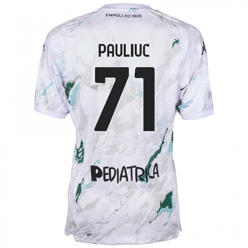 Męski Nicolò Pauliuc #71 Szary Wyjazdowa Koszulka 2024/25 Koszulki Klubowe