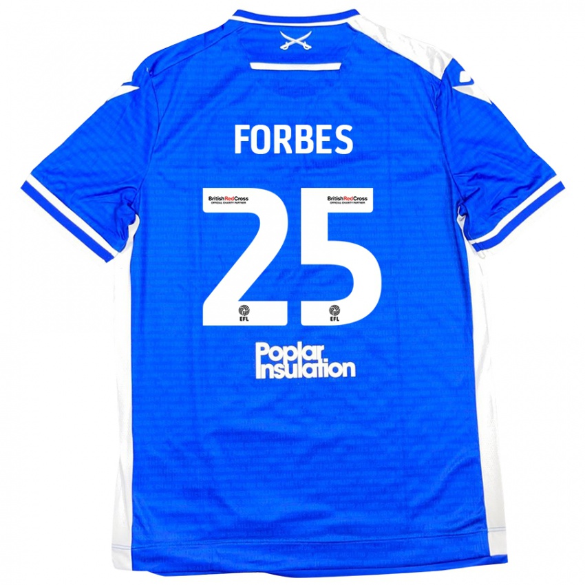 Kobiety Michael Forbes #25 Niebieski Biały Domowa Koszulka 2024/25 Koszulki Klubowe