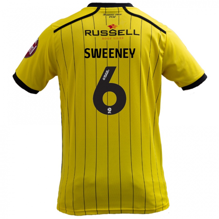 Kobiety Ryan Sweeney #6 Żółty Domowa Koszulka 2024/25 Koszulki Klubowe