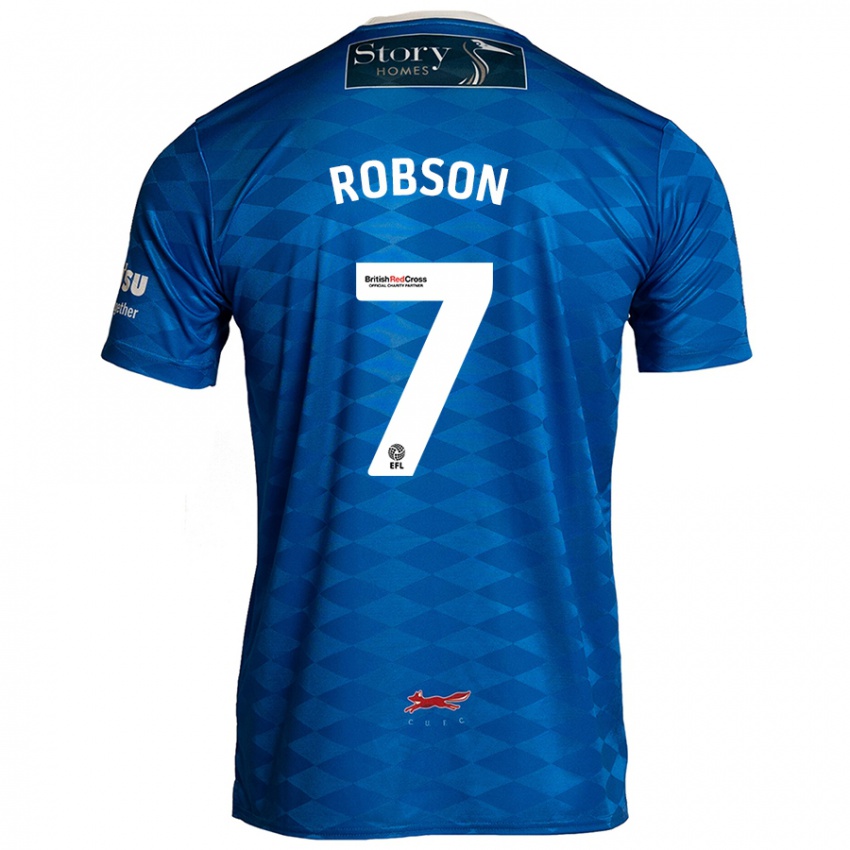 Kobiety Ethan Robson #7 Niebieski Domowa Koszulka 2024/25 Koszulki Klubowe