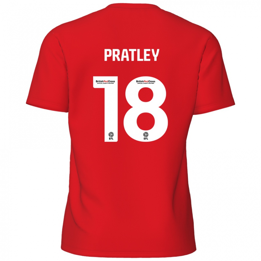 Kobiety Darren Pratley #18 Czerwony Domowa Koszulka 2024/25 Koszulki Klubowe