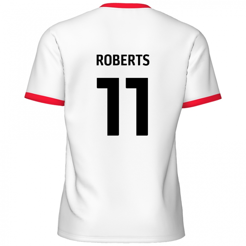 Kobiety Jordan Roberts #11 Biały Czerwony Domowa Koszulka 2024/25 Koszulki Klubowe