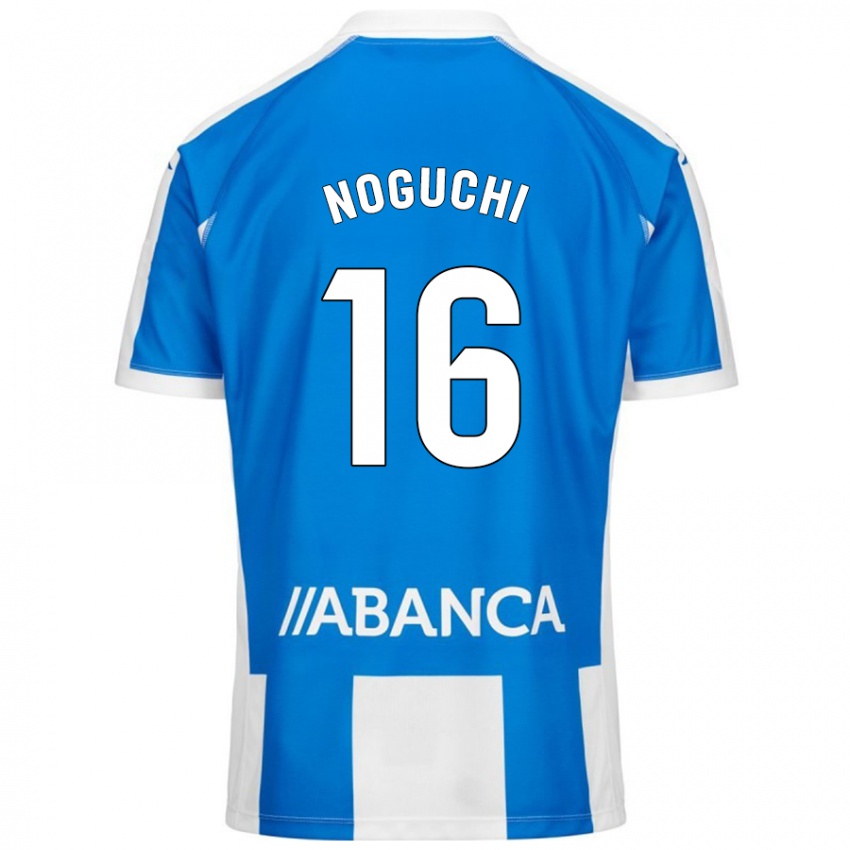 Kobiety Ayaka Noguchi #16 Niebieski Biały Domowa Koszulka 2024/25 Koszulki Klubowe