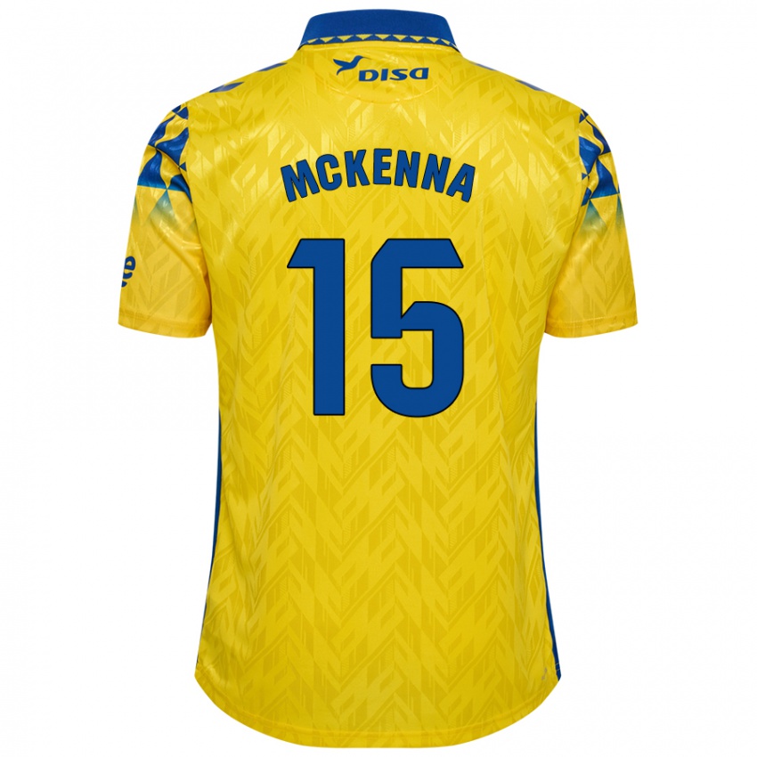 Kobiety Scott Mckenna #15 Żółty Niebieski Domowa Koszulka 2024/25 Koszulki Klubowe