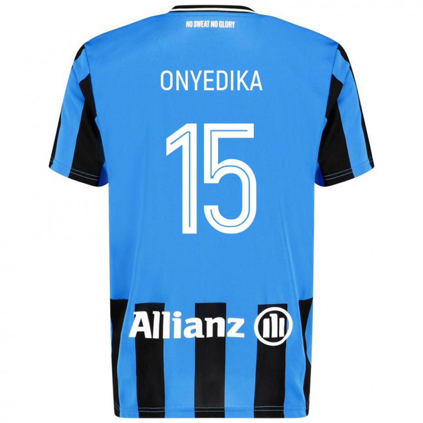 Kobiety Raphael Onyedika #15 Niebieski Czarny Domowa Koszulka 2024/25 Koszulki Klubowe