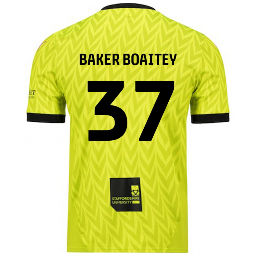 Kobiety Benicio Baker-Boaitey #37 Fluorescencyjny Zielony Wyjazdowa Koszulka 2024/25 Koszulki Klubowe