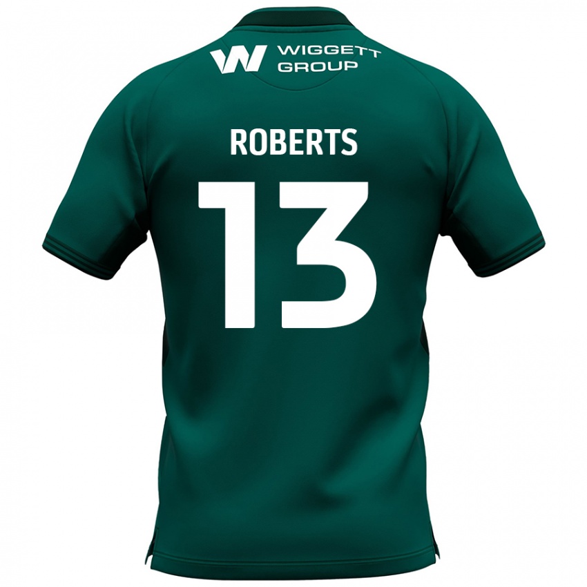 Kobiety Liam Roberts #13 Zielony Wyjazdowa Koszulka 2024/25 Koszulki Klubowe