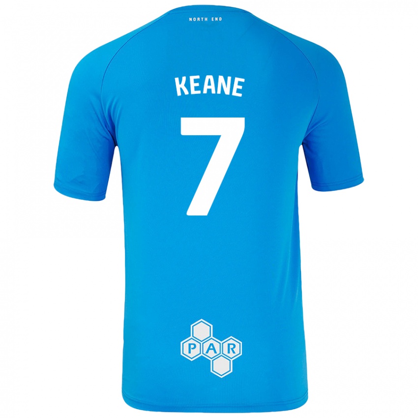 Kobiety Will Keane #7 Niebieski Wyjazdowa Koszulka 2024/25 Koszulki Klubowe