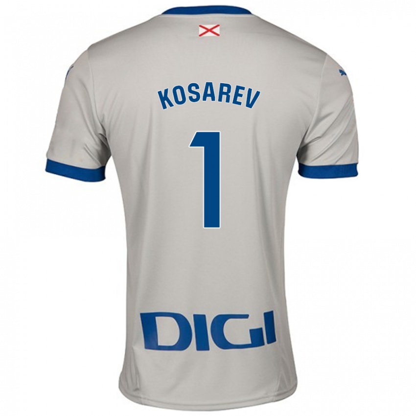 Kobiety Oleksandr Kosarev #1 Jasnoszary Wyjazdowa Koszulka 2024/25 Koszulki Klubowe