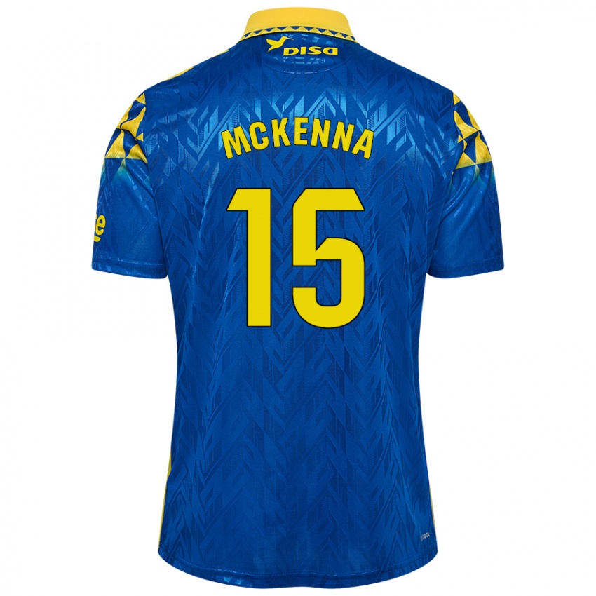 Kobiety Scott Mckenna #15 Niebiesko-Żółty Wyjazdowa Koszulka 2024/25 Koszulki Klubowe