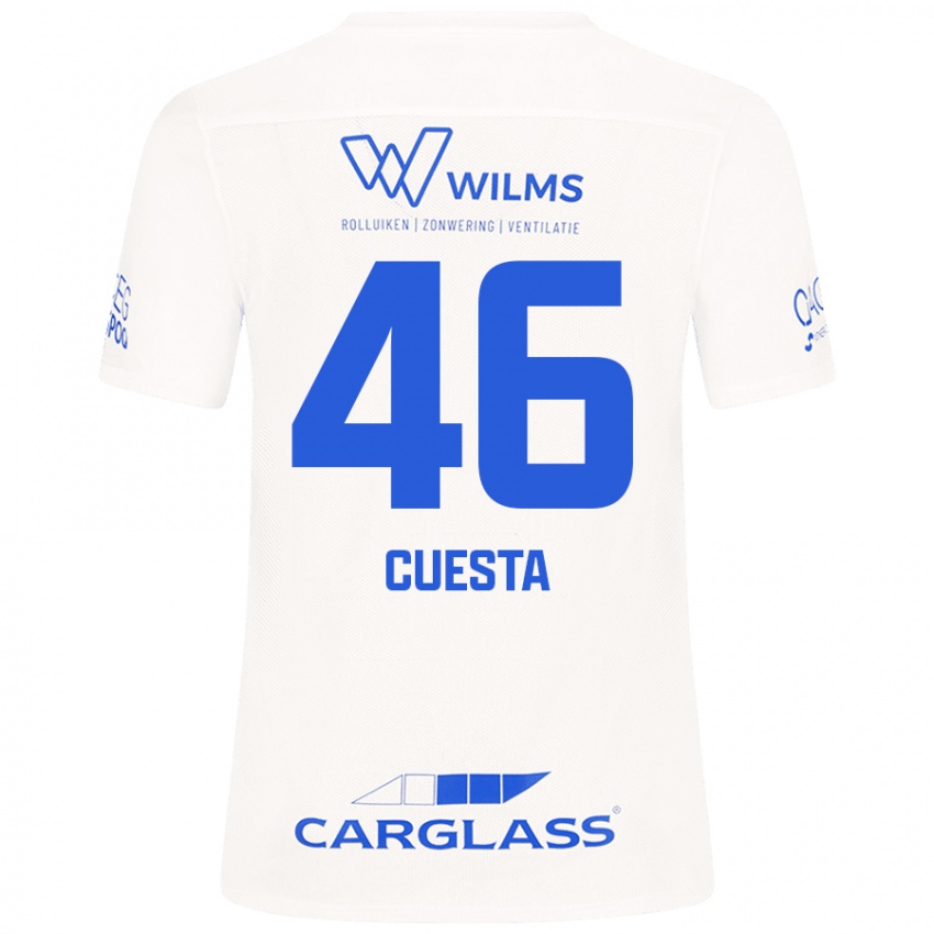 Kobiety Carlos Cuesta #46 Biały Wyjazdowa Koszulka 2024/25 Koszulki Klubowe