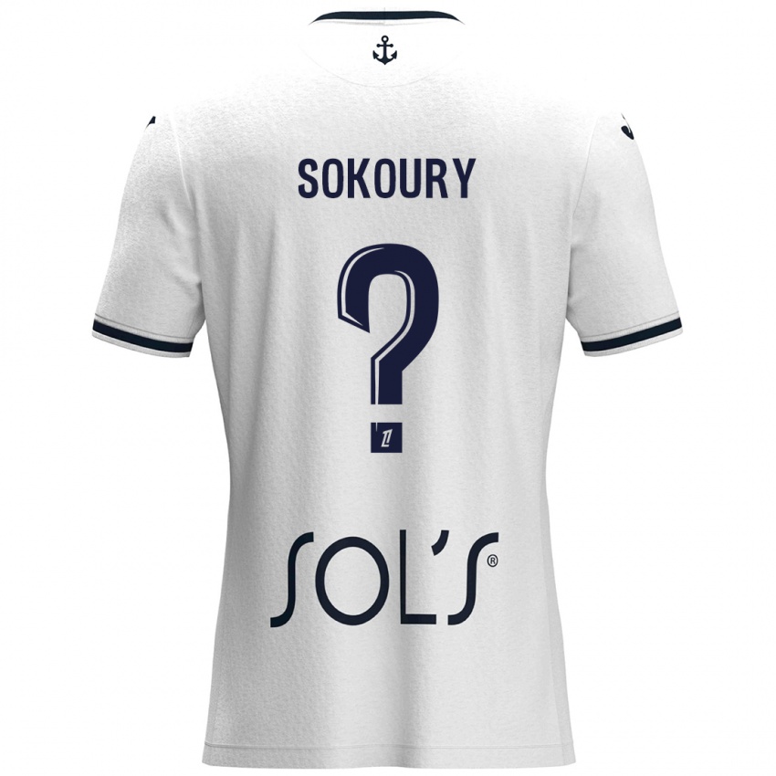 Kobiety Junior Sokoury #0 Biały Ciemnoniebieski Wyjazdowa Koszulka 2024/25 Koszulki Klubowe