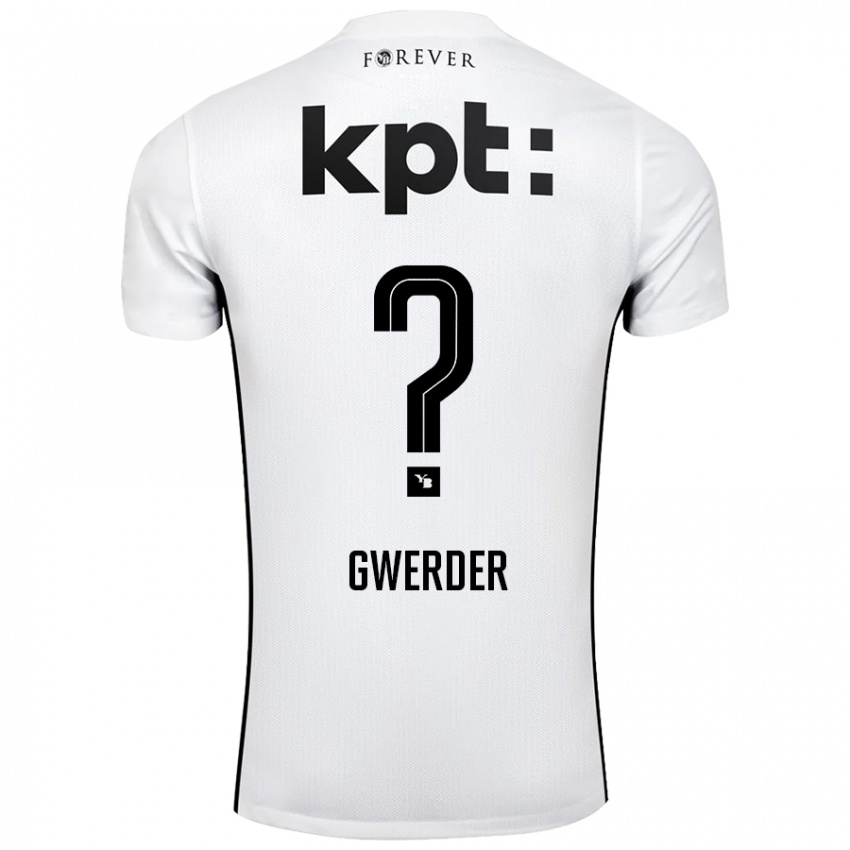 Kobiety Fabrice Gwerder #0 Biały Czarny Wyjazdowa Koszulka 2024/25 Koszulki Klubowe