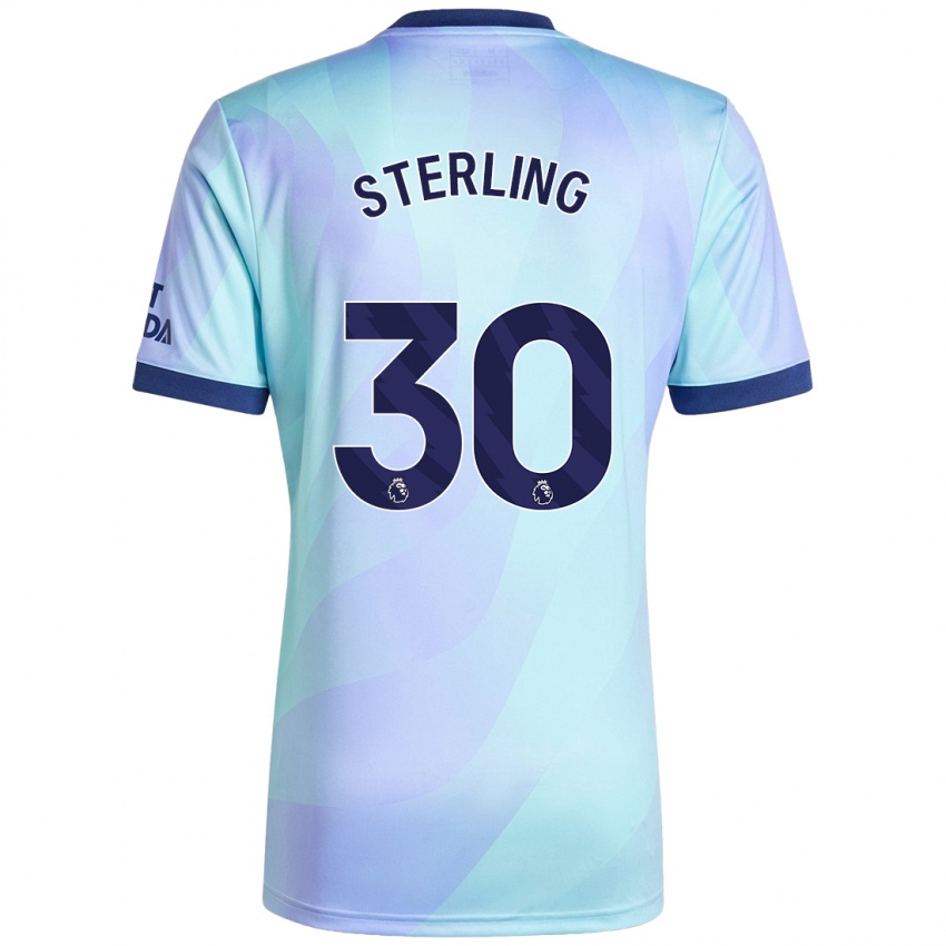 Męski Raheem Sterling #30 Aqua Trzeci Komplet Koszulka 2024/25 Koszulki Klubowe