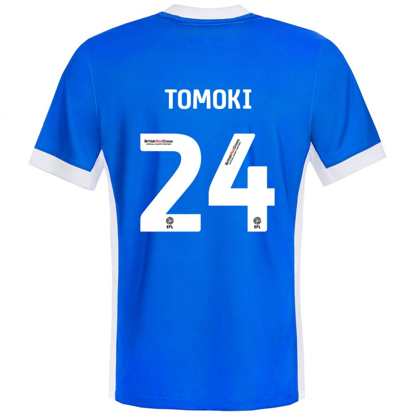 Męski Tomoki Iwata #24 Niebieski Biały Domowa Koszulka 2024/25 Koszulki Klubowe