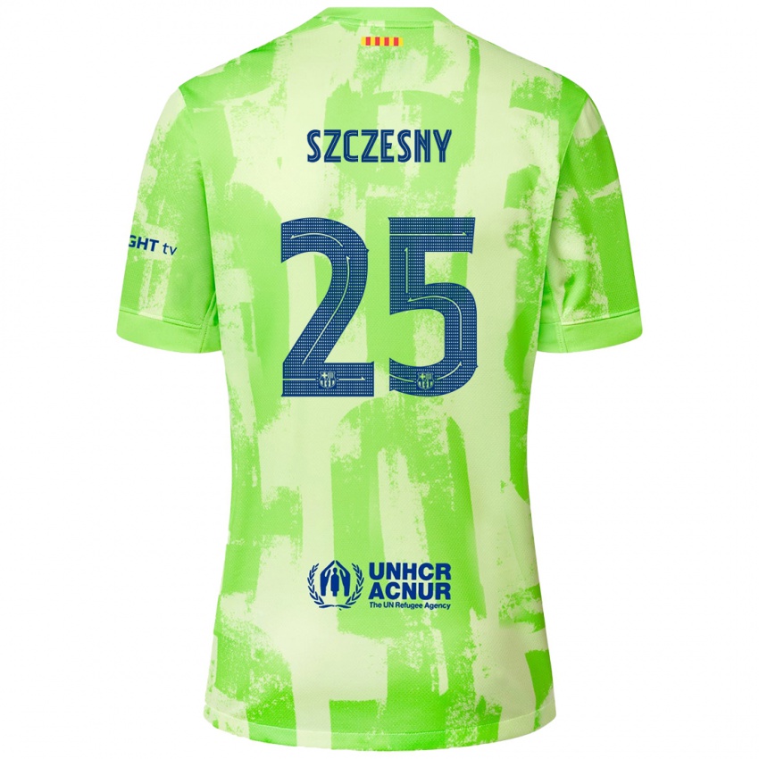 Kobiety Wojciech Szczesny #25 Limonkowy Trzeci Komplet Koszulka 2024/25 Koszulki Klubowe