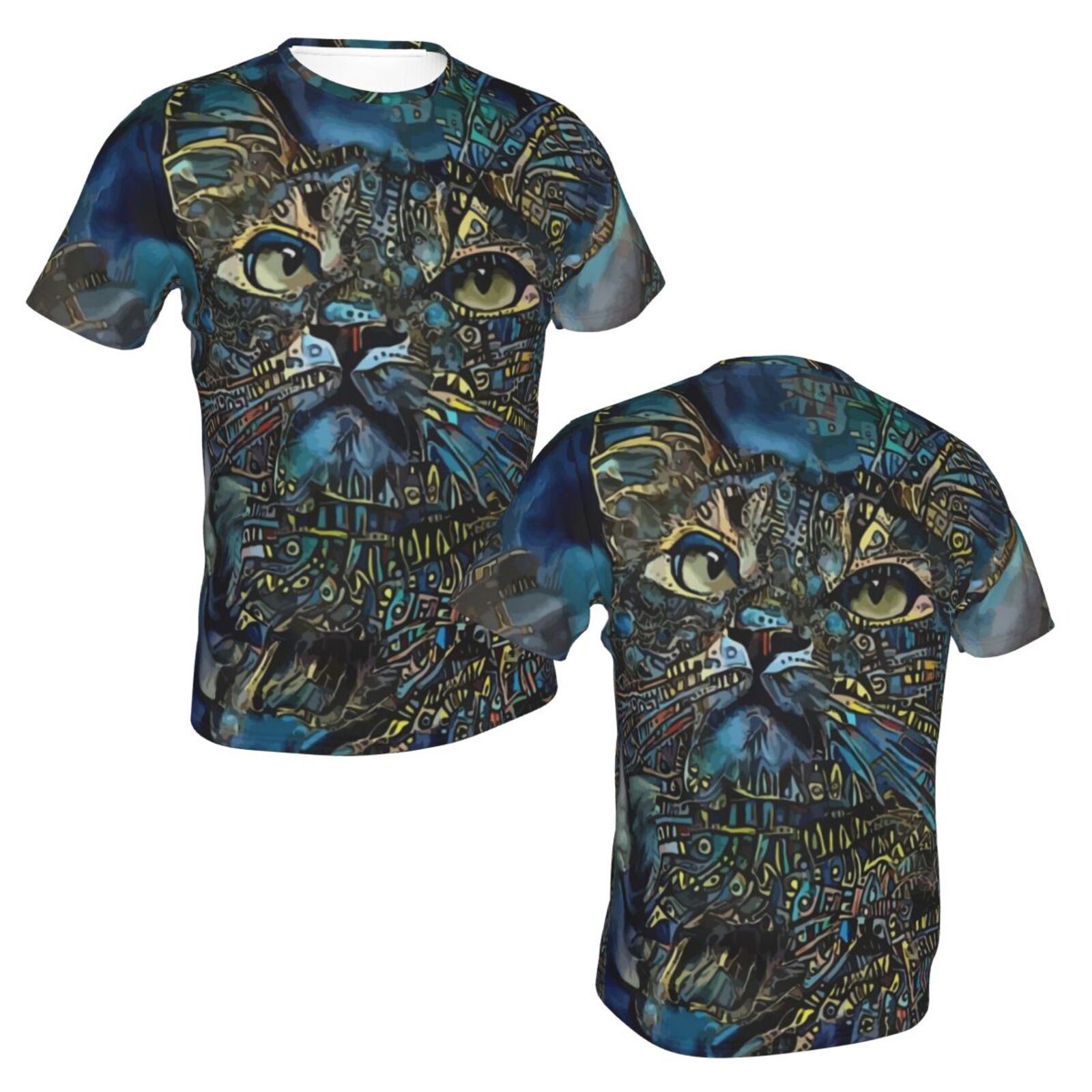 Koszulka Klasyczny Tzany Kot Elementy Mieszane Mediów