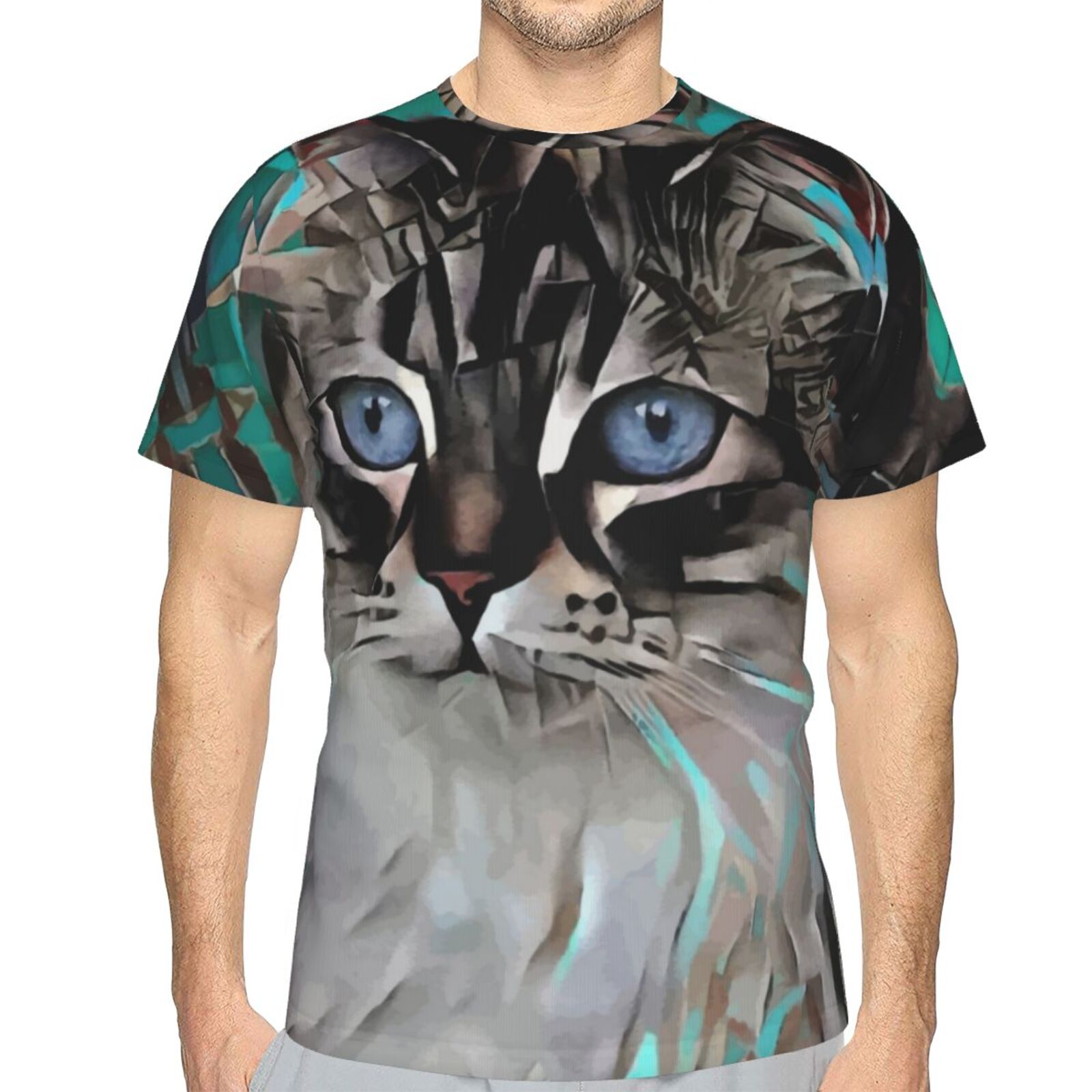 Koszulka Klasyczny Valentina Kot Elementy Mieszane Mediów