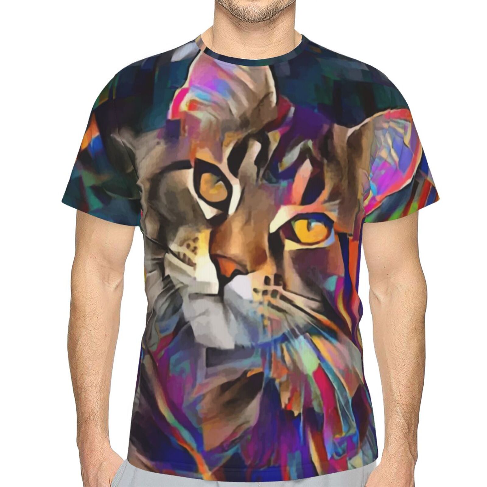 Koszulka Klasyczny Lazzy Kot Elementy Mieszane Mediów